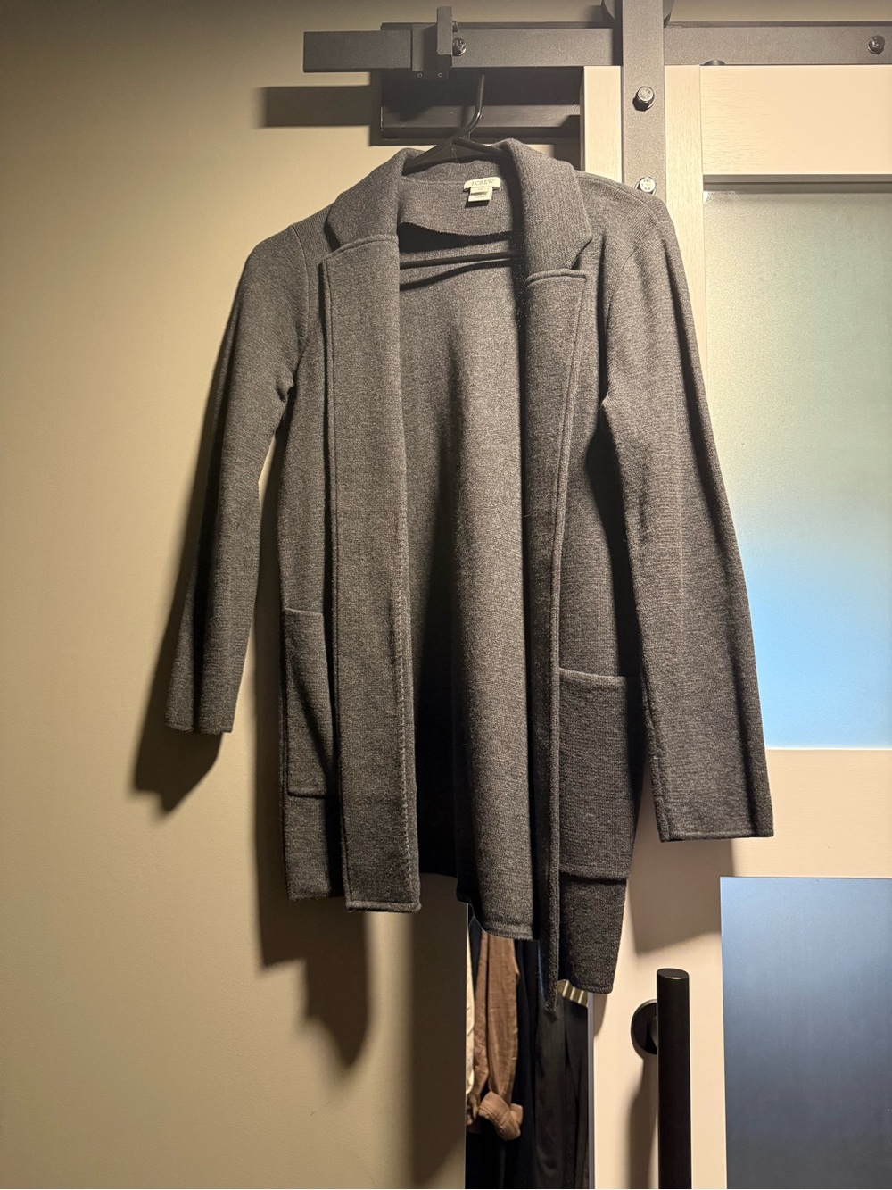 J. Crew Charcoal Gray Open-Front Knit Blazer
